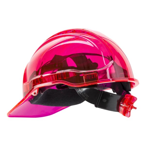 Portwest PV60 Safety Helmet Peak View Vented Ratchet Work Hard Hat in Translucent Hi Vis ANSI CE Adjustable PC Work Cap - Image 14