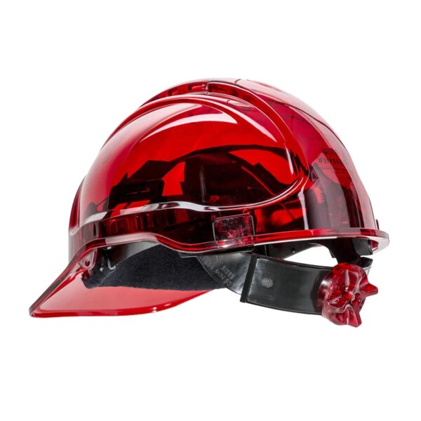 Portwest PV60 Safety Helmet Peak View Vented Ratchet Work Hard Hat in Translucent Hi Vis ANSI CE Adjustable PC Work Cap - Image 7