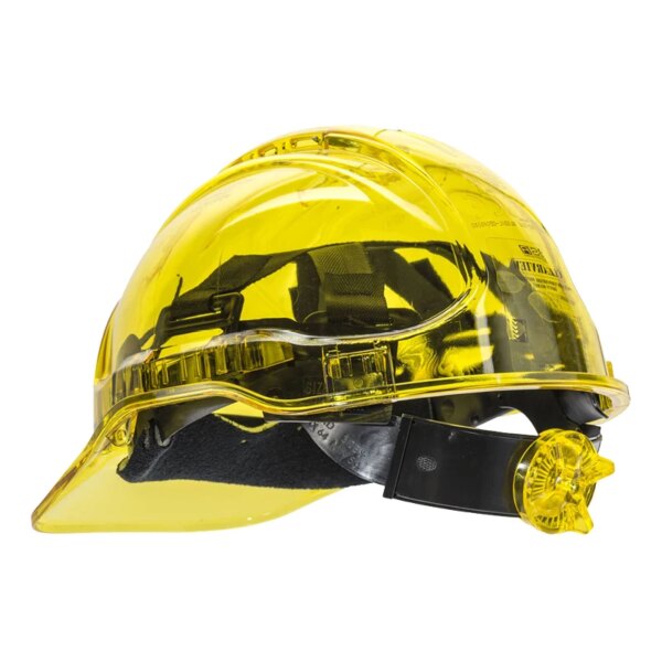 Portwest PV60 Safety Helmet Peak View Vented Ratchet Work Hard Hat in Translucent Hi Vis ANSI CE Adjustable PC Work Cap - Image 10