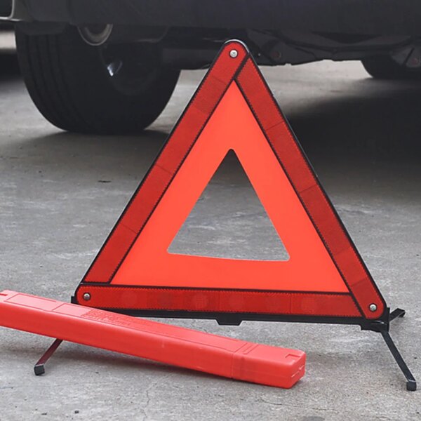 Practical Car Stop Sign Tripod Road Flasher Triangle Emergency Warning Sign Foldable Reflective Safety Roadside Lighting - Image 3