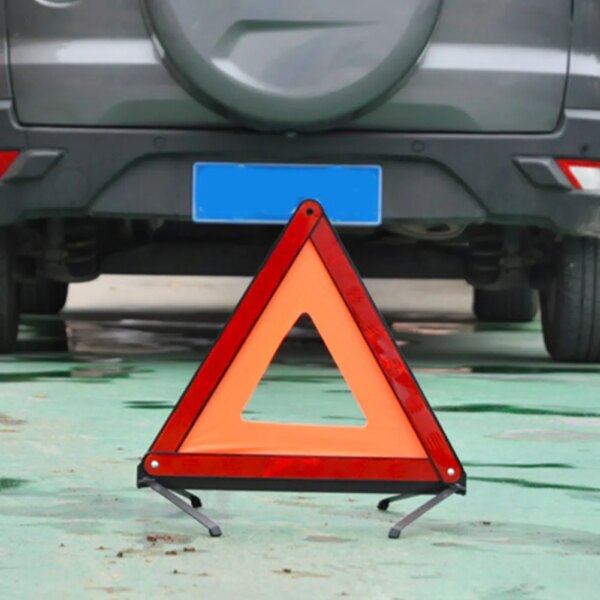 Practical Car Stop Sign Tripod Road Flasher Triangle Emergency Warning Sign Foldable Reflective Safety Roadside Lighting - Image 4