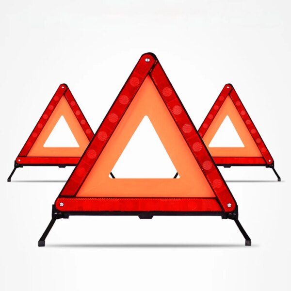 Practical Car Stop Sign Tripod Road Flasher Triangle Emergency Warning Sign Foldable Reflective Safety Roadside Lighting - Image 6