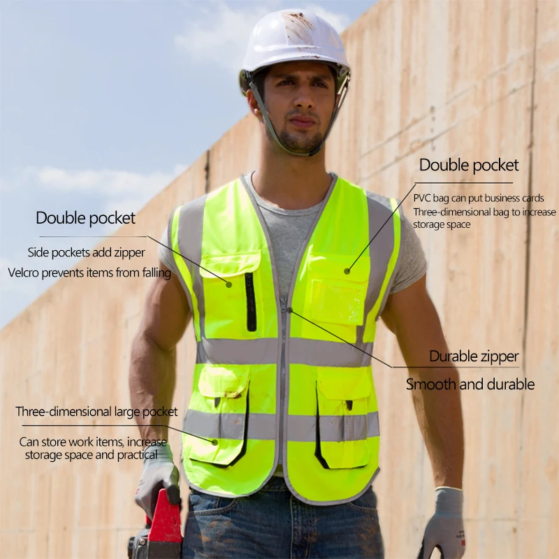 SFVest High Visibility Reflective Safety Vest Safety Clothing Work ...