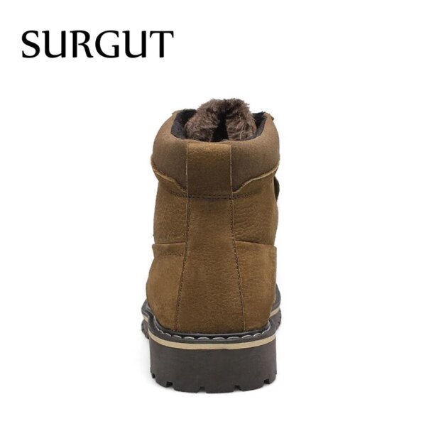 SURGUT Winter Genuine Leather Snow Boots Safety Working Boots For Men Handmade High Quality Business Snow Boots - Image 3