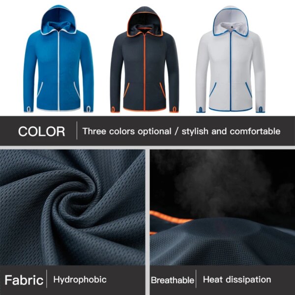 Silk Ice Fishing Water Repellent Men's Clothing Hydrophobic Technology Brand Listing Outdoor Camping Waterproof Hoodie - Image 5