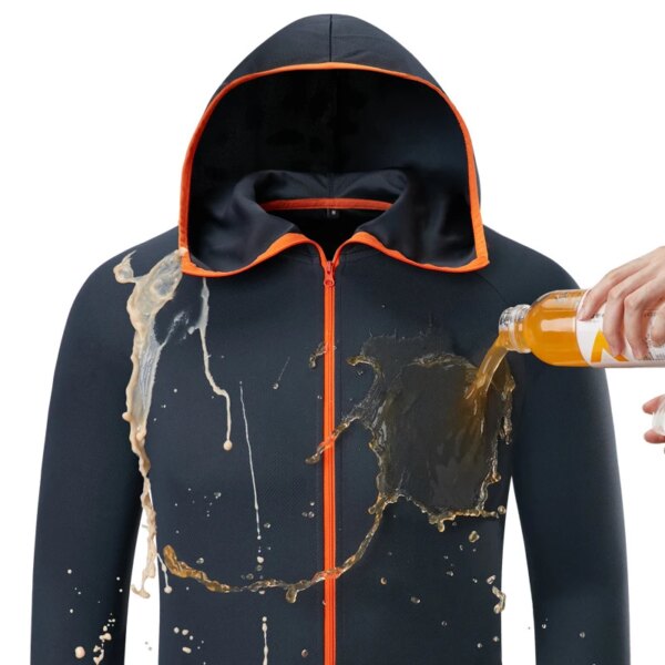 Silk Ice Fishing Water Repellent Men's Clothing Hydrophobic Technology Brand Listing Outdoor Camping Waterproof Hoodie - Image 7