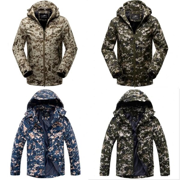 Spring Autumn Man Camouflage Jacket Men Waterproof Windproof Coat Mountaineering Suit Climbing Winter Outwear large Size