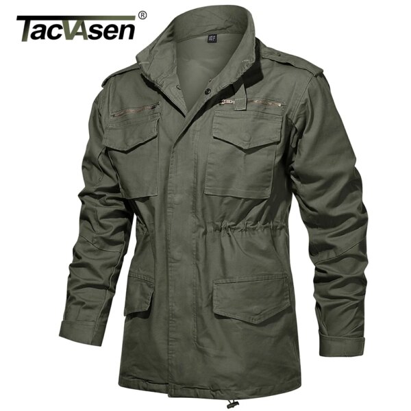 TACVASEN Army Field Jacket Men's Military Cotton Hooded Coat Parka Green Tactical Uniform Windbreaker Hunting Clothes Overcoat - Image 5