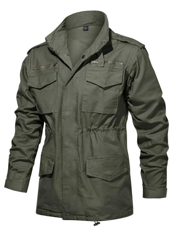 TACVASEN Army Field Jacket Men's Military Cotton Hooded Coat Parka Green Tactical Uniform Windbreaker Hunting Clothes Overcoat - Image 9