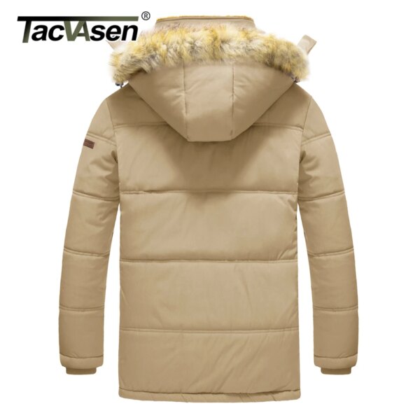 TACVASEN Fleece Winter Hooded Coats Mens Hiking Ski Snowboard Parka Long Thicken Water Repellent Jackets Multi-pockets Outwear - Image 4