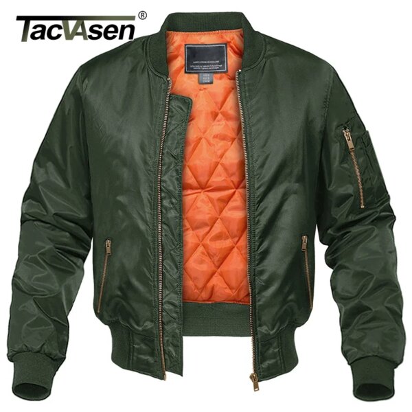 TACVASEN Winter Military Jacket Outwear Mens Cotton Padded Pilot Army Bomber Jacket Coat Casual Baseball Jackets Varsity Jackets