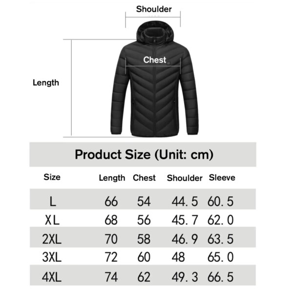 USB Heating Jackets Men Winter Heated Vest Jacket Waterproof Hooded Cotton Coat Super Warm Outdoor Camping Hiking Heated Jacket - Image 5