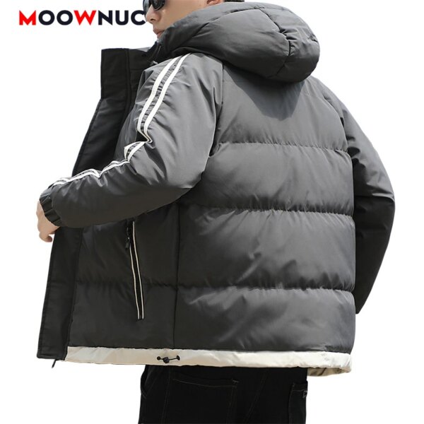 Winter Men's Fashion Parkas Thick Male Jacket Warm Coats Windbreaker 2021 Windproof Outwear Solid Overcoat Trench Slim MOOWNUC - Image 2