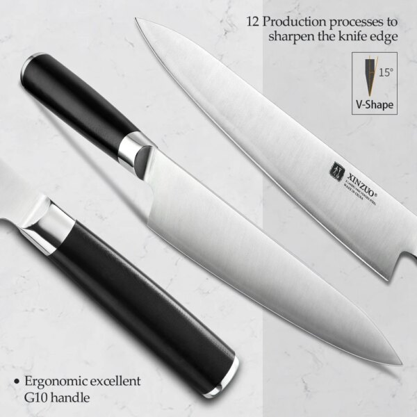 XINZUO 210/270mm Chef Knife 3 Layers 440C Forged Stainless Steel Kitchen Knives New Arrival Cooking Accessory Tools G10 Handle - Image 4