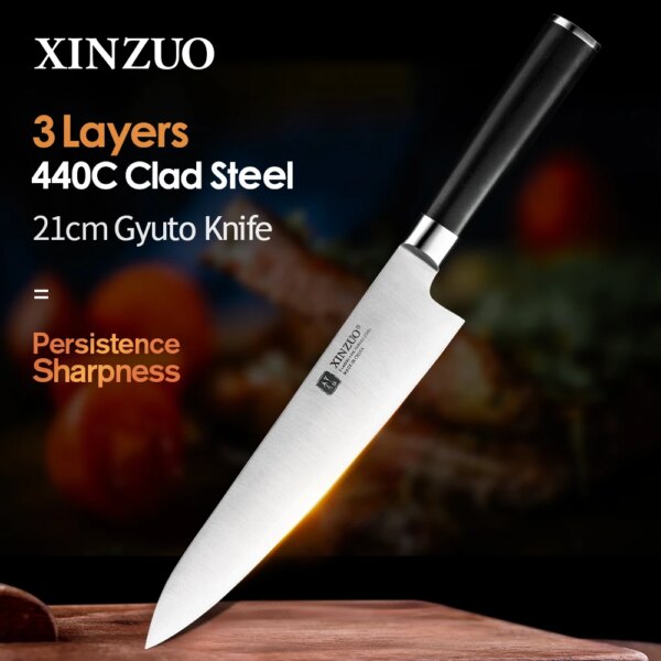 XINZUO 210/270mm Chef Knife 3 Layers 440C Forged Stainless Steel Kitchen Knives New Arrival Cooking Accessory Tools G10 Handle