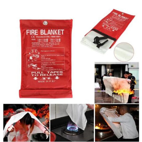 ZK40  1M x 1M Sealed Fire Blanket Home Safety Fighting Fire Extinguishers Tent Boat Emergency Survival Safety Cover - Image 2