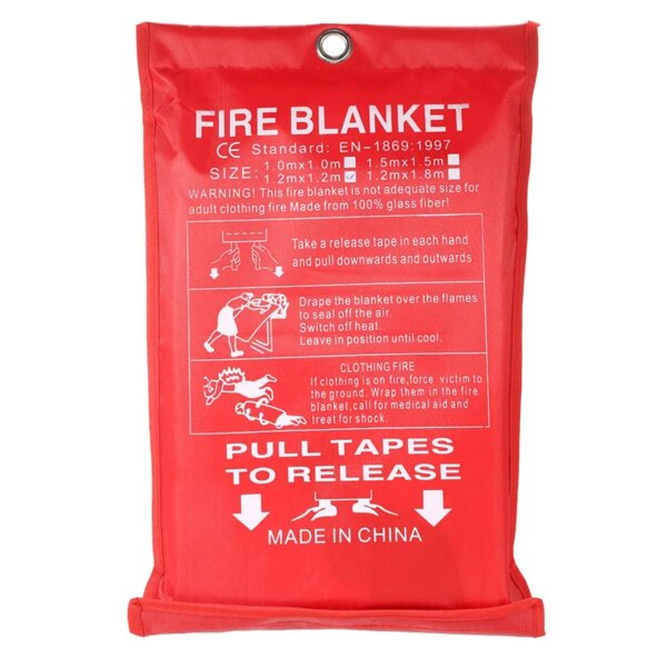 ZK40  1M x 1M Sealed Fire Blanket Home Safety Fighting Fire Extinguishers Tent Boat Emergency Survival Safety Cover