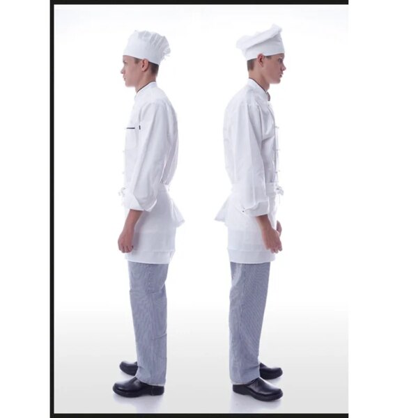 customized hot selling chef jacket cook coat, double-breasted restaurant kitchen chef uniform for woman or man - Image 2