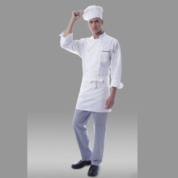 customized hot selling chef jacket cook coat, double-breasted restaurant kitchen chef uniform for woman or man