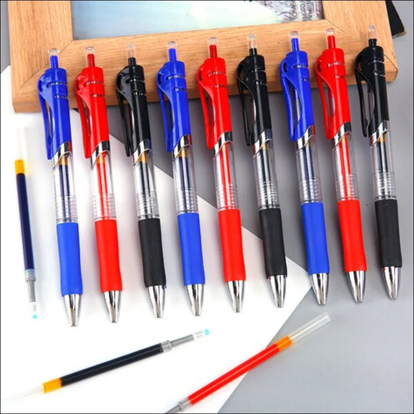 0.5mm 18 PCS/set Gel Pen With Refills For Metal Pens Markers Black / Blue / Red Ink Write Smooth For School Office Business - Image 4