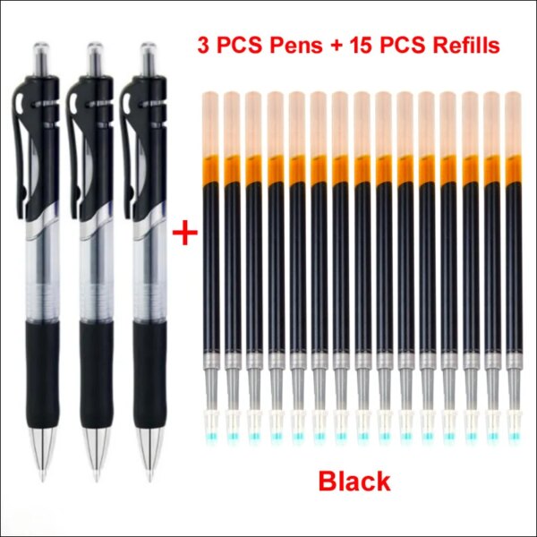 0.5mm 18 PCS/set Gel Pen With Refills For Metal Pens Markers Black / Blue / Red Ink Write Smooth For School Office Business