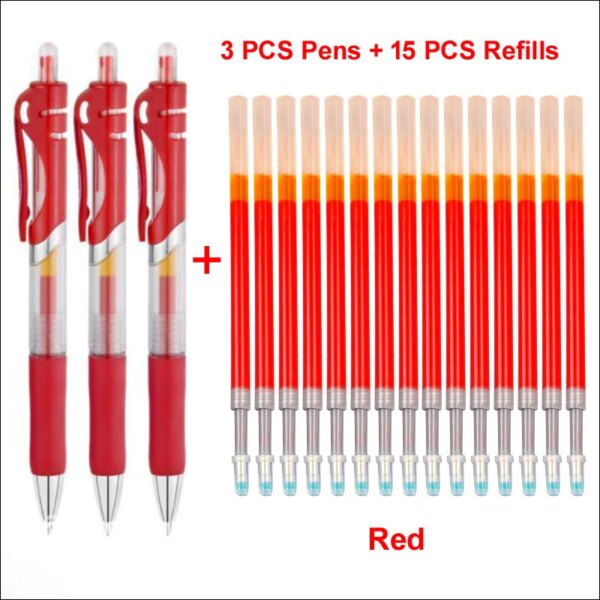 0.5mm 18 PCS/set Gel Pen With Refills For Metal Pens Markers Black / Blue / Red Ink Write Smooth For School Office Business - Image 9