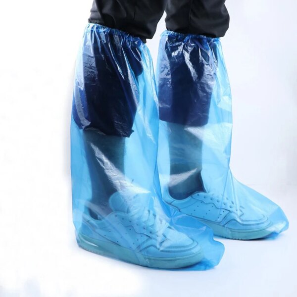 1/10 Pair Disposable Shoe Covers Waterproof Shoe Covers Rain Thickened Long Boots Cover Outdoor Drifting Plastic Boots Cover - Image 2