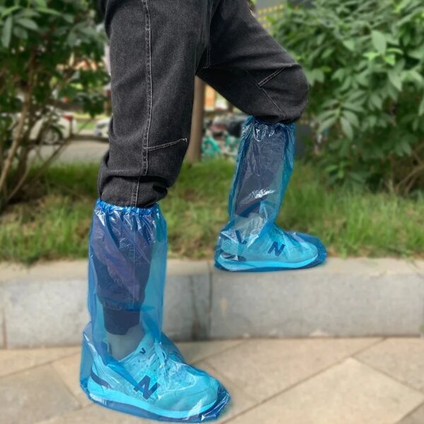 1/10 Pair Disposable Shoe Covers Waterproof Shoe Covers Rain Thickened Long Boots Cover Outdoor Drifting Plastic Boots Cover - Image 4