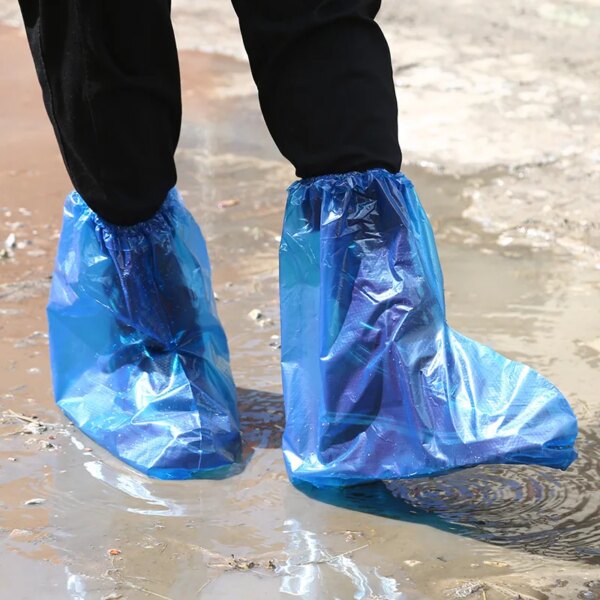 1/10 Pair Disposable Shoe Covers Waterproof Shoe Covers Rain Thickened Long Boots Cover Outdoor Drifting Plastic Boots Cover - Image 9