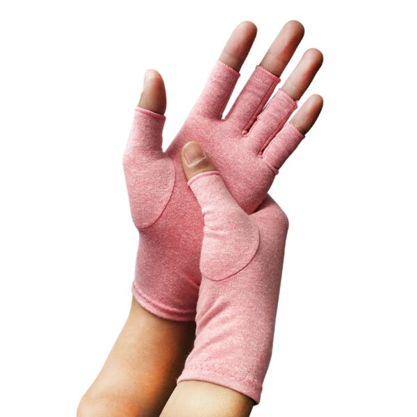 1 Pair Compression Arthritis Gloves Half Finger Arthritic Joint Pain Relief Hand Gloves Therapy Open Fingers Compression Gloves - Image 3