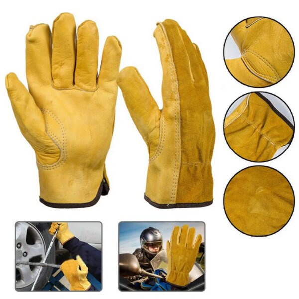 1 Pair Heavy Duty Gardening Gloves Men Women Thorn Proof Leather Work Gloves Garden Cleaning Household Supplies Industrial Glove - Image 2