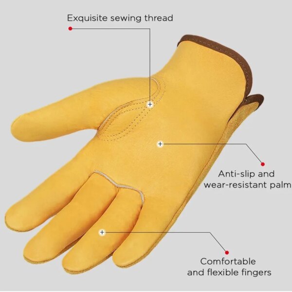 1 Pair Heavy Duty Gardening Gloves Men Women Thorn Proof Leather Work Gloves Garden Cleaning Household Supplies Industrial Glove - Image 6