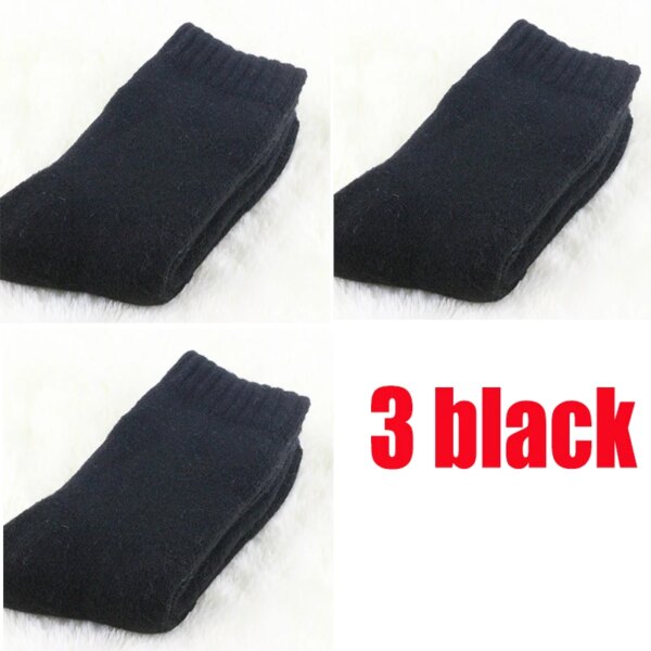 1 lot=3 pairs=6 pieces Wool socks warm socks plus thick velvet solid color thickening winter wool socks Men's socks 2021 winter - Image 6