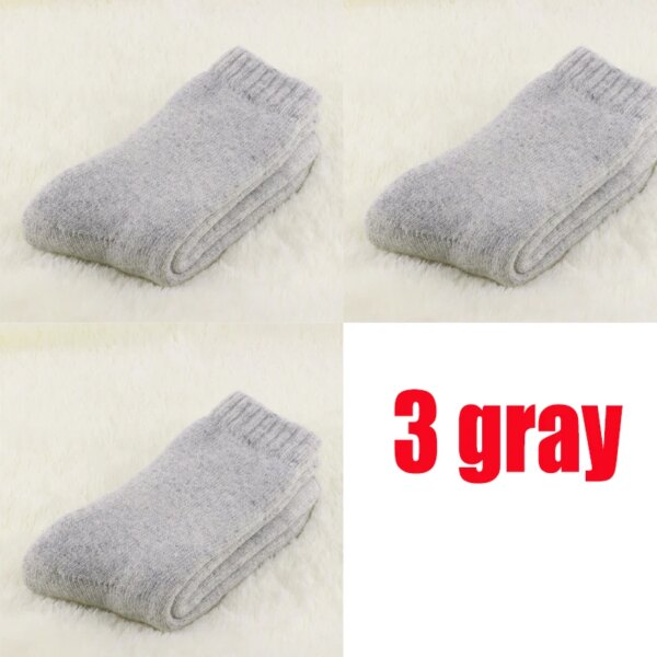 1 lot=3 pairs=6 pieces Wool socks warm socks plus thick velvet solid color thickening winter wool socks Men's socks 2021 winter - Image 8