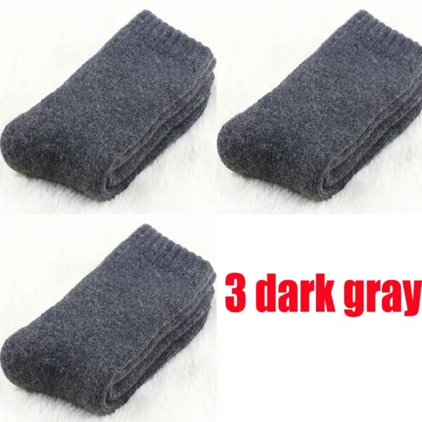 1 lot=3 pairs=6 pieces Wool socks warm socks plus thick velvet solid color thickening winter wool socks Men's socks 2021 winter - Image 10