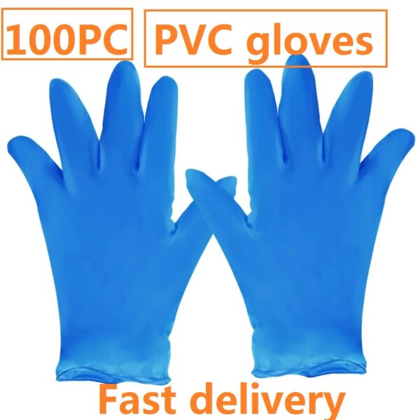 100PCS Disposable nitrile Latex Rubber Gloves Dishwashing/Kitchen/Work//Garden/household cleaning Gloves Black/Blue Gloves