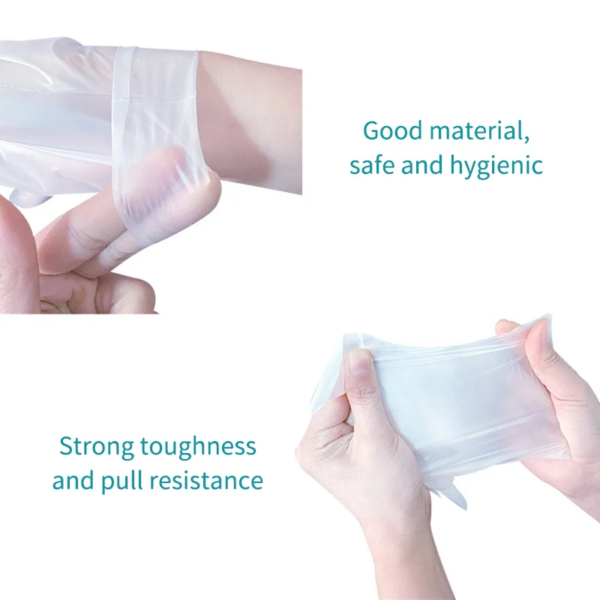 100Pcs Disposible Gloves One-time Gloves Kitchenware Transparent Thickened TPE Gloves Food Grade Protective Film Gloves - Image 4