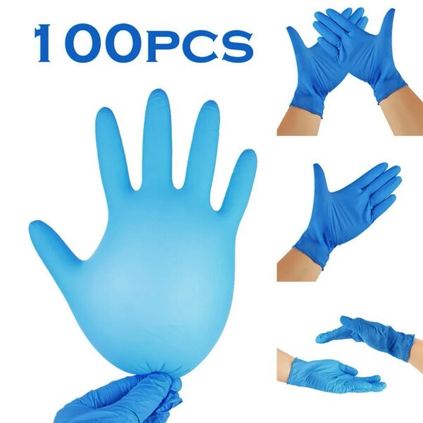 100pc Blue Disposable Latex Gloves Dishwashing Kitchen Work Rubber Garden Protective Gloves Left and Right Hand Universal#T2 - Image 2