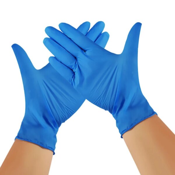 100pc Blue Disposable Latex Gloves Dishwashing Kitchen Work Rubber Garden Protective Gloves Left and Right Hand Universal#T2 - Image 4