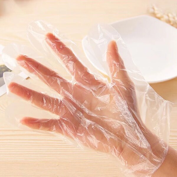 100pcs Disposable Gloves Food Grade Transparent Gloves Food Service Clear Cleaning Gloves Kitchen Disposable Gloves - Image 2