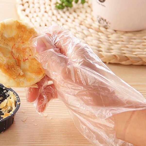 100pcs Disposable Gloves Food Grade Transparent Gloves Food Service Clear Cleaning Gloves Kitchen Disposable Gloves - Image 5