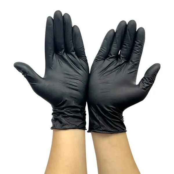 100pcs Disposable Nitrile Gloves Black Mechanical Repair Auto Repair Edible Synthetic Composite Ding Qing Black Gloves - Image 5