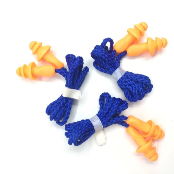 10Pcs Soft Silicone Corded Ear Plugs Ears Protector Reusable Hearing Protection Noise Reduction Earplugs Earmuff - Image 2