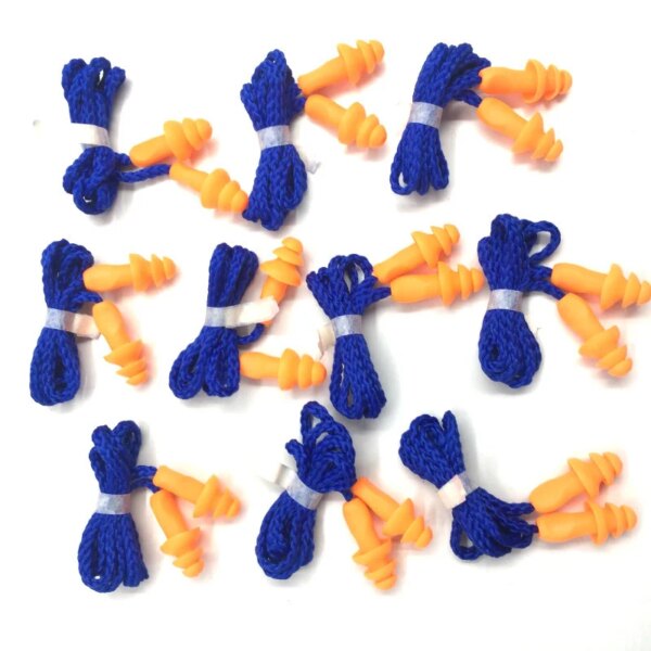 10Pcs Soft Silicone Corded Ear Plugs Ears Protector Reusable Hearing Protection Noise Reduction Earplugs Earmuff - Image 5