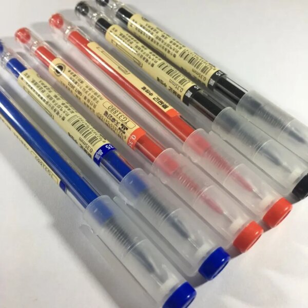 12 Pcs/Set Style  Gel Pen 0.35mm Black Blue red Ink Pen Maker Pen School Office student Exam Writing School MUJI Pen Style - Image 4