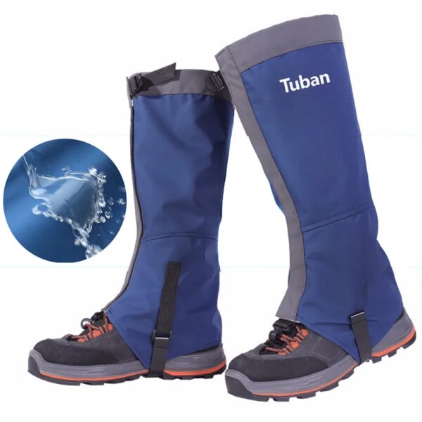 1Pair Leg Gaiter Waterproof Snow Boot Gaitors 420D Anti-Tear Nylon Fabric Leggings Cover Outdoor Fishing Skiing Hiking