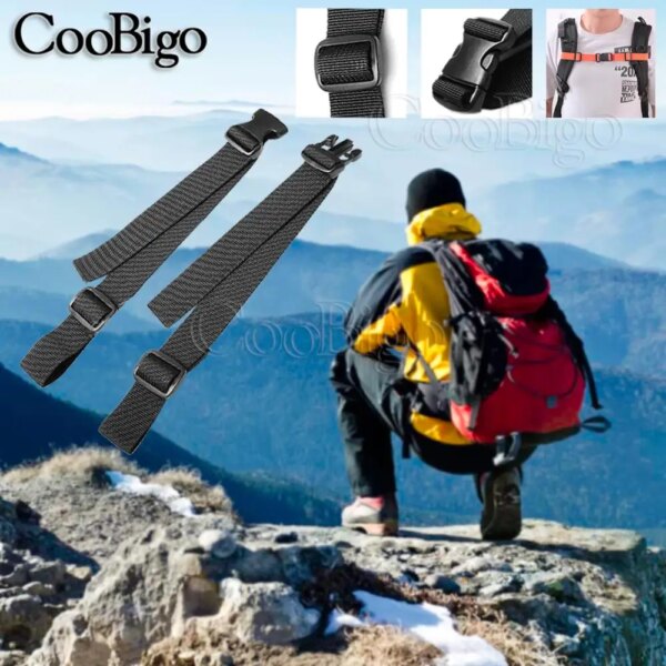 1Pcs Dual Release Buckle Adjustable Whistle Chest Harness Straps Webbing Outdoor Camping Tactical Backpack Accessories 20mm 25mm - Image 6