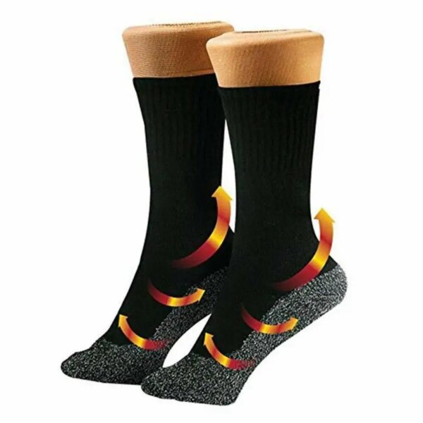 1pair Outdoor 35 Degrees Winter Thermal Socks Aluminized Warmer Socks Fiber Soft Ultimate Keep Foot Comfort Super Unique Th P9Q8 - Image 2