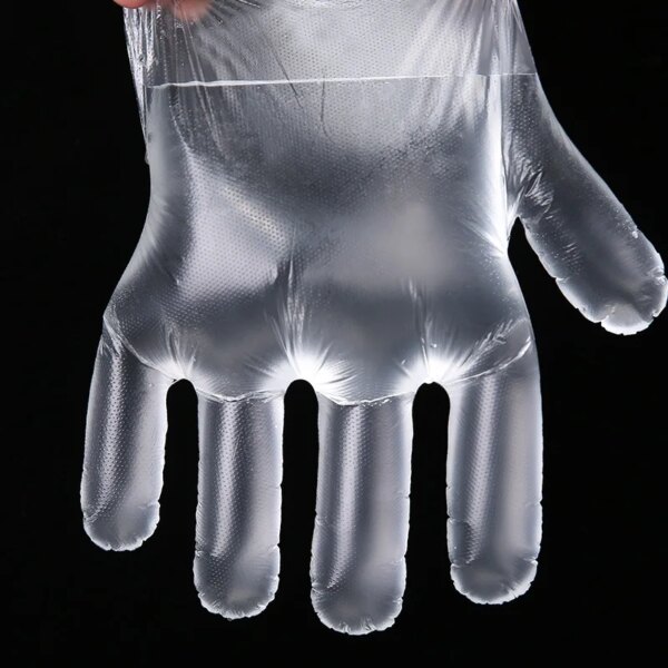 200Pcs/100Pcs Plastic Large Disposable Polyethylene Clear Gloves Food Dealing Cooking Cleaning Kitchen Restaurant BBQ Accessory - Image 4