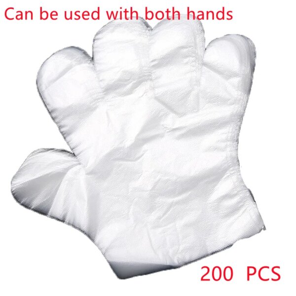 200Pcs/100Pcs Plastic Large Disposable Polyethylene Clear Gloves Food Dealing Cooking Cleaning Kitchen Restaurant BBQ Accessory - Image 7